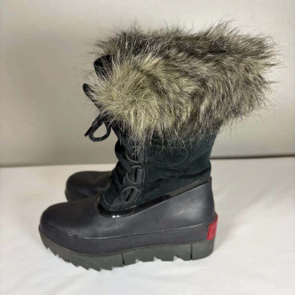 Sorel Joan of Arctic Next Lite Waterproof‎ Boots Black Faux Fur NL3367-010 5.5